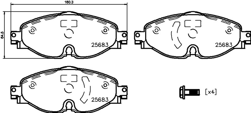 VW BALATA GOLF VII (12-) POLO (14-) A3 (8V1) ÖN ,8V0698151A